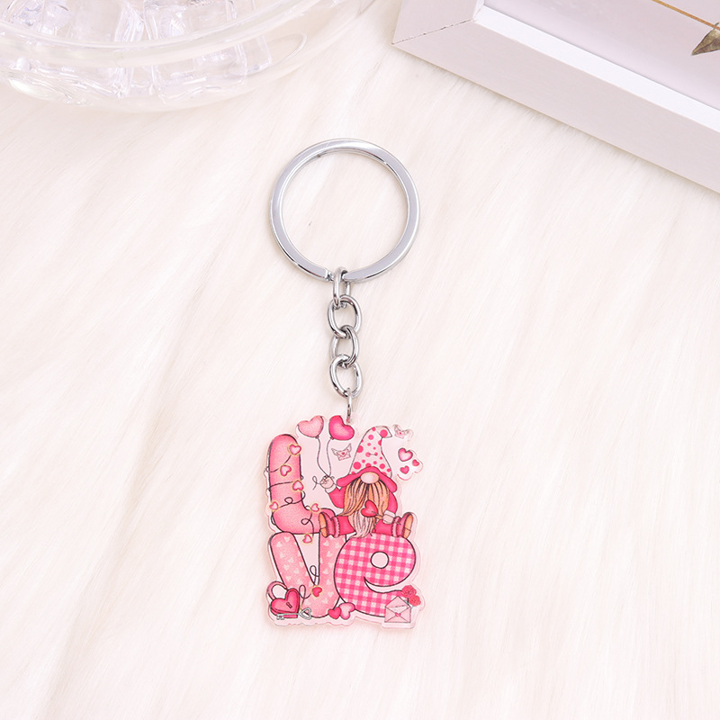 Casual Letter Heart Shape Stainless Steel Printing Valentine's Day Bag Pendant Keychain display picture 9