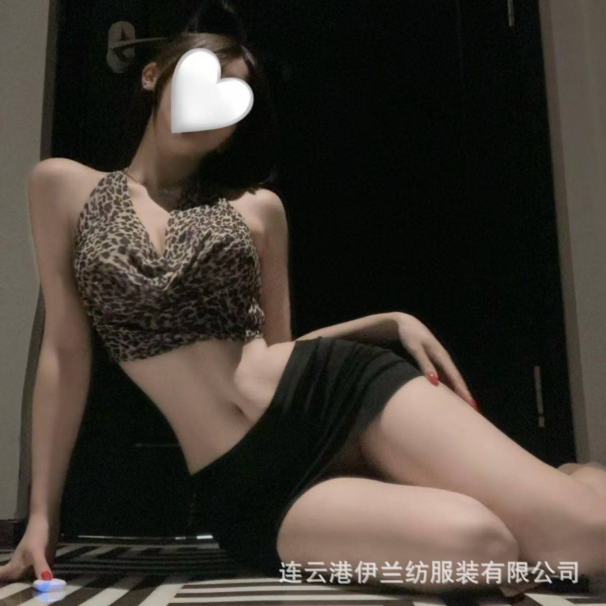 Secretary’s Temptation Leopard Print Lingerie Set with Open-Bust Top and Hip Suit — detail image 2