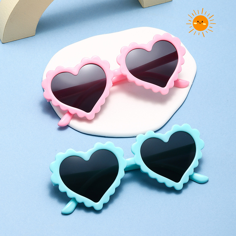 Gafas de Sol Infantiles en Forma de Corazón con Protección UV400 para Protección Solar y Viajes