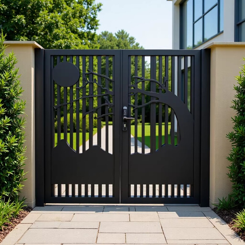 Foshan Manufacturer's Self-Built House Entrance Door, Imitation Copper, Copper-Zinc Alloy Villa Door, Double-Opening Anti-Theft Door