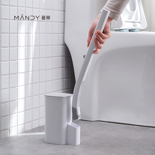 New disposable toilet brush set household long-handled toilet brush sponge replacement head no dead ends toilet cleaning brush