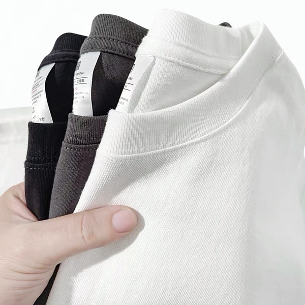 Men's solid color summer cotton base body-friendly T-shirt