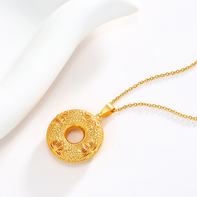 Xuping Jewelry Nuevo estilo chino Ping An Hebilla Fuzi Colgante Moda Retro Exquisito Patrón Donut Colgante