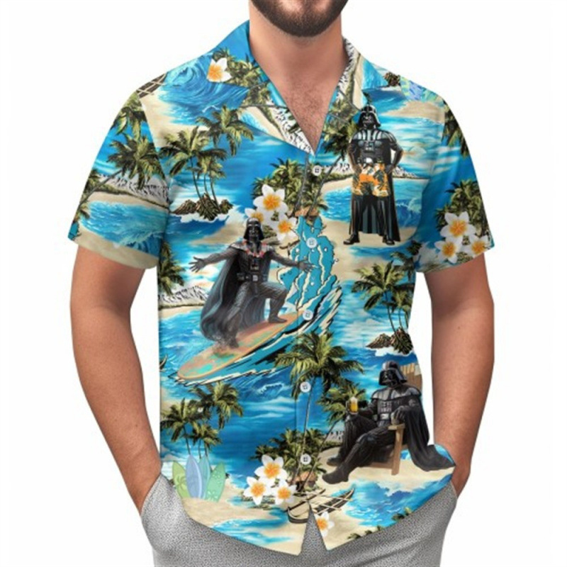 Cross-border Amazon and eBay best-selling men's 3D digital print casual Hawaiian beach short-sleeve shirt for both men and women Cross-border Amazon and eBay best-selling men's 3D digital print casual Hawaiian beach short-sleeve shirt for both men and women
