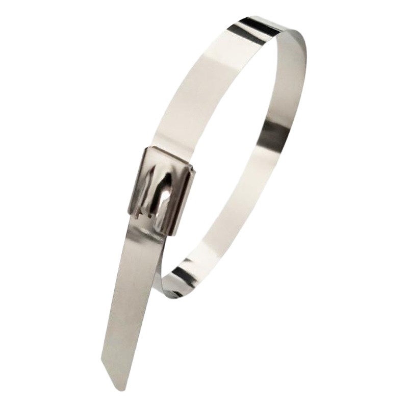 304 atadura de cables de acero inoxidable 4,6*400 autobloqueo de alta temperatura resistente cable de metal corbata de cables hebilla fabricante en stock