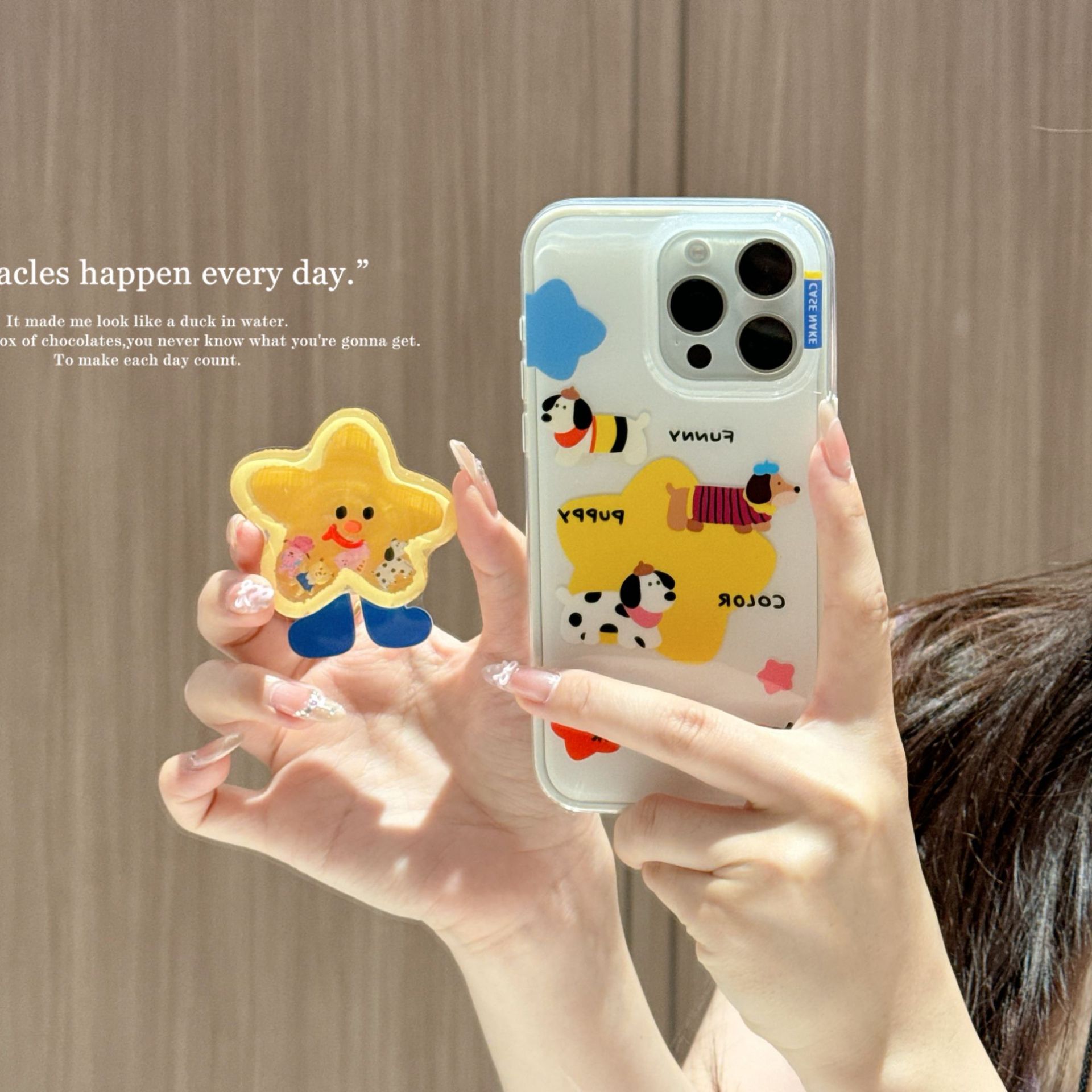 Cartoon Star Dachshund Dog Adecuado para Apple 16ProMax Funda para teléfono 15/14 Nuevo soporte 13 nicho 15Pro