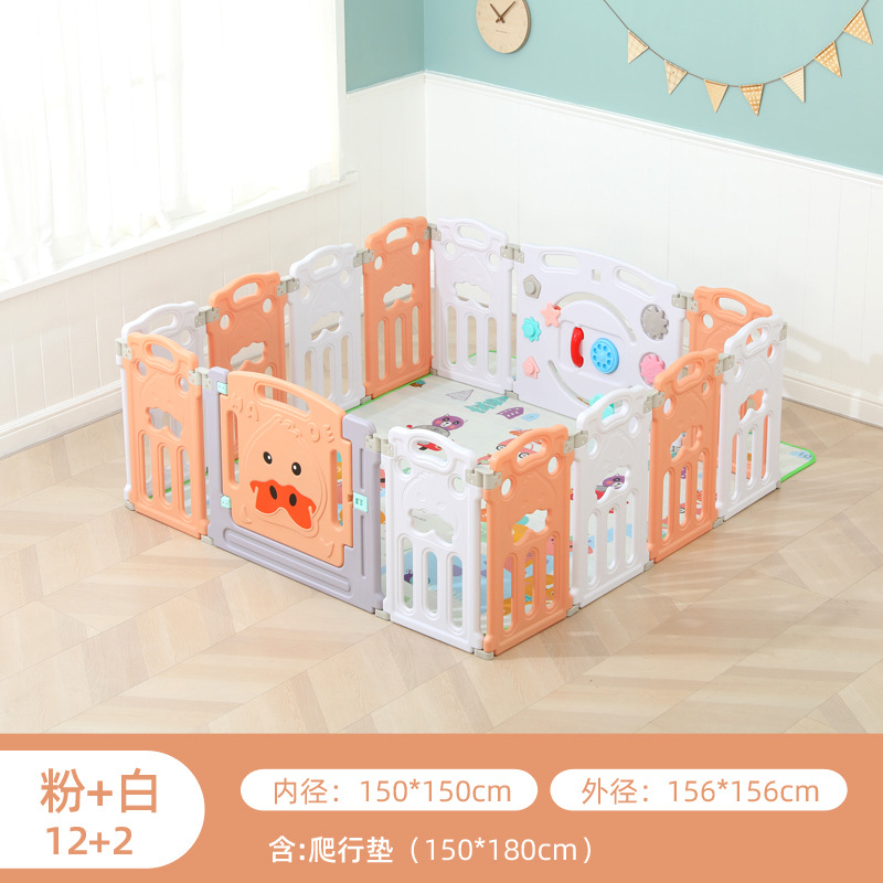 Pink and white 12+2+ crawling mat