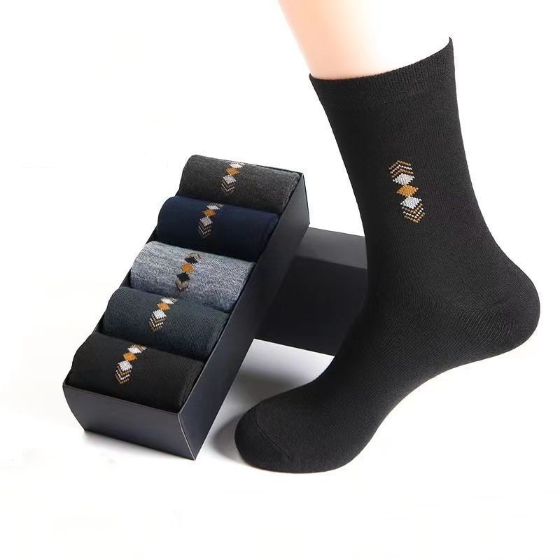 Men's socks stockings autumn and winter thickened warm high-top middle-calf work wear-resistant deodorant for middle-aged and elderly fathers