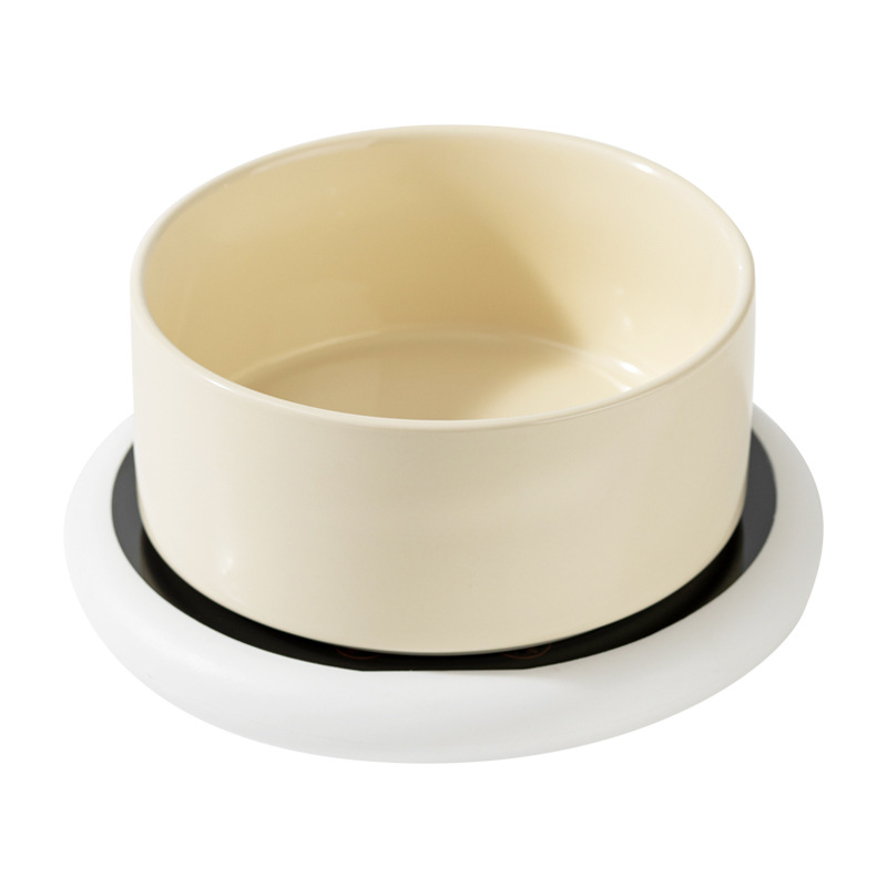 Tazón de agua de cerámica para perros y gatos, recipiente de calentamiento de aislamiento térmico para alimentación de gatos, recipiente de agua de invierno para bebidas