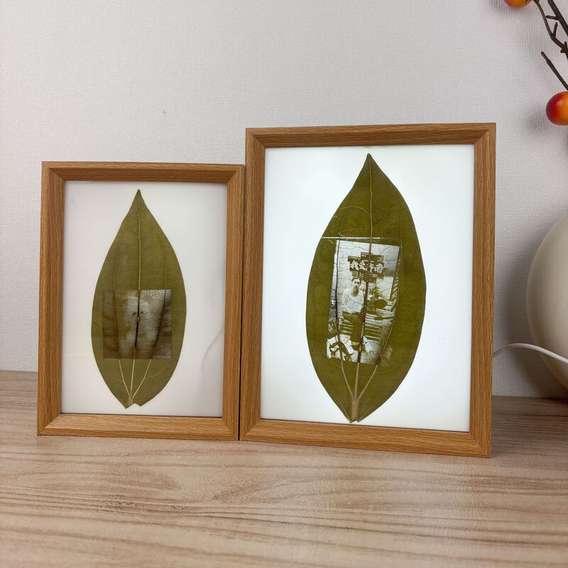 Manufacturer Wholesale Leaf Carving Light Painting Photo Frame Rechargeable Night Light Wooden Beveled Luminous Picture Frame New Chinese Style Decoration