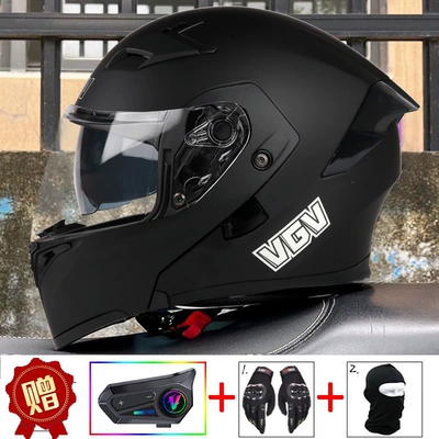 for All Seasons, Unisex Safety Motosiklet dəbilqələri - m-matte-black-external-bluetooth-comes-with-gloves-head-cover-anti-fog-stickers