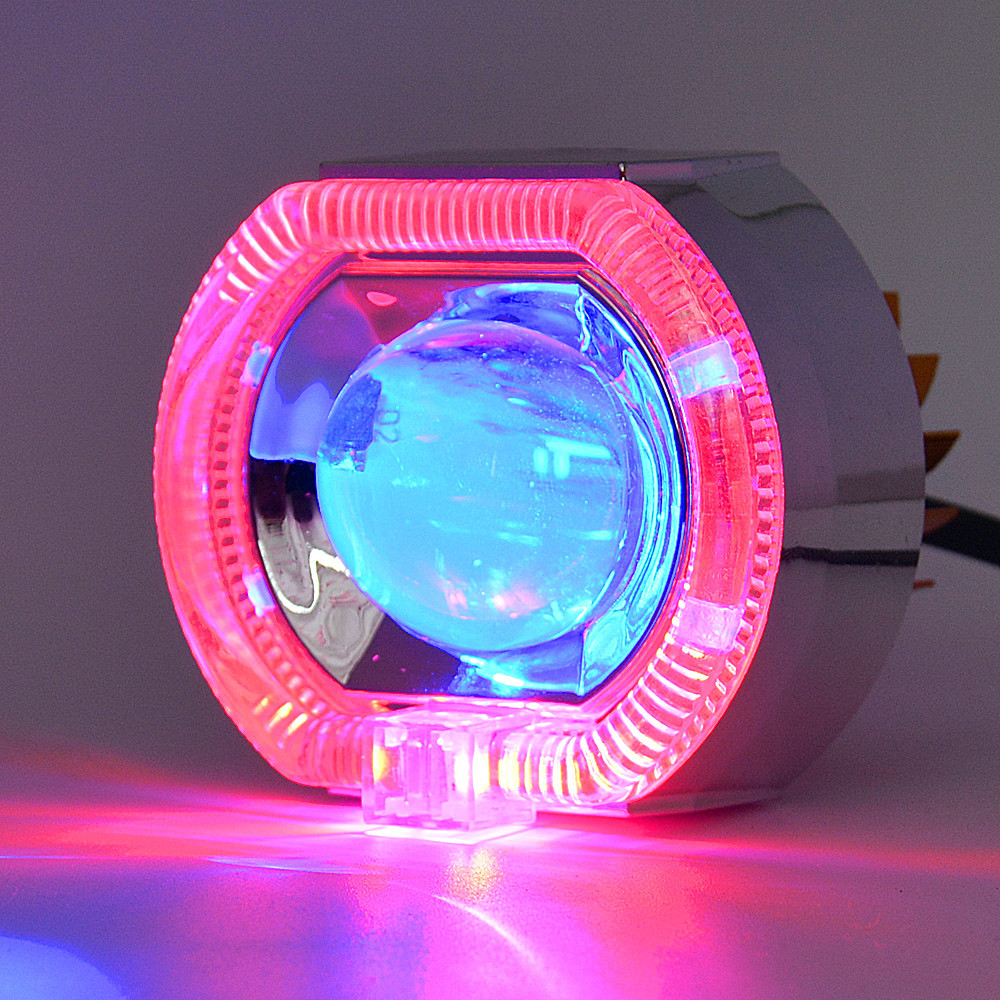 2.5 Pulgada bombilla de motocicleta eléctrica condujo faro incorporado ojo de ángel diablo lente de ojo de luz de alto alcance