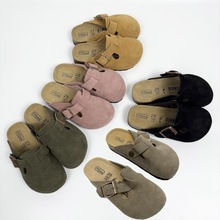 爆款真皮儿童勃肯包头拖鞋新款外穿时尚透气防滑男童女童软木凉鞋