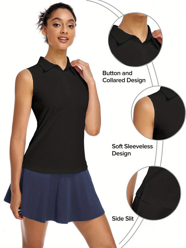 2025 New Cross-Border Dropshipping Women's 50+ Protective Shirt Golf Polo Shirt Sleeveless Cross-Border