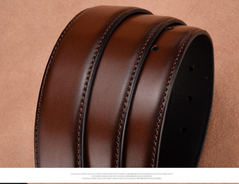 Genuine Cowhide Leather Belt For Men Casual Business Style_voghion.com