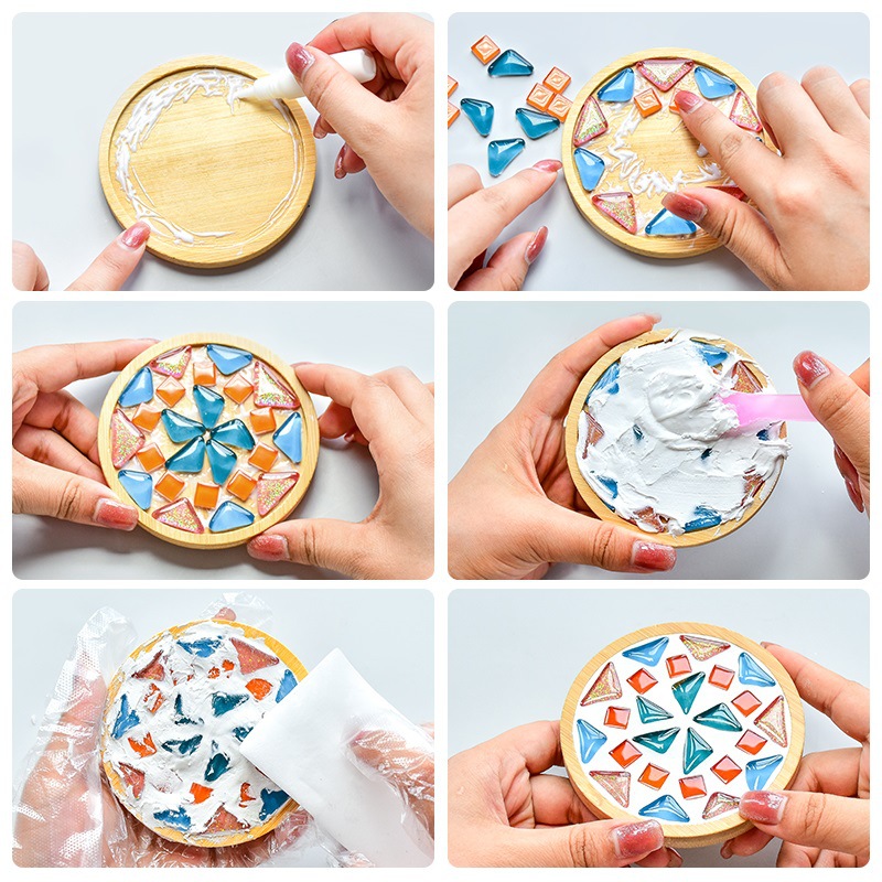 Mosaic diy coaster parent-child creative handmade material package children's creative gift kindergarten insulation mat
