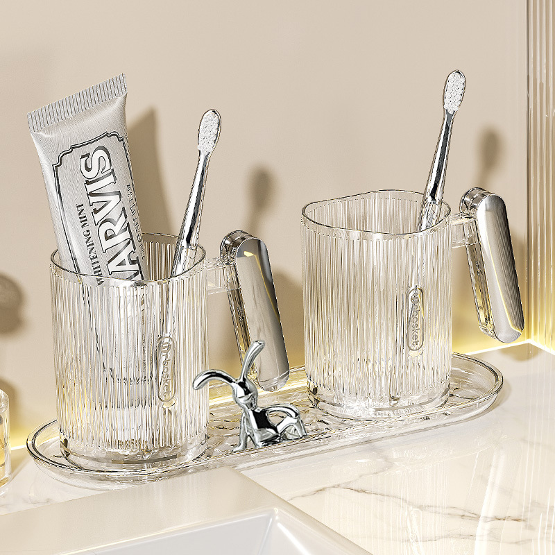Luz de lujo enjuague bucal Copa pareja cepillo de dientes taza de cepillo de dientes de aspecto alto taza de lavado taza traje cepillo de dientes taza de cepillo de dientes