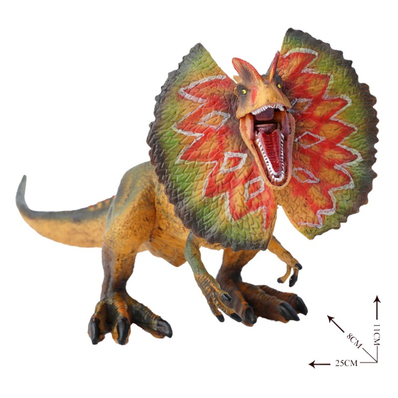 Transfronterizo nuevo doble cresta Dragón modelo grande Spinosaurus modelo de dinosaurio simulación hecha a mano modelo sólido boca móvil