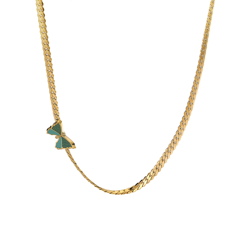 Premium 18k Gold Butterfly Titanium Steel Necklace For Women 5 49