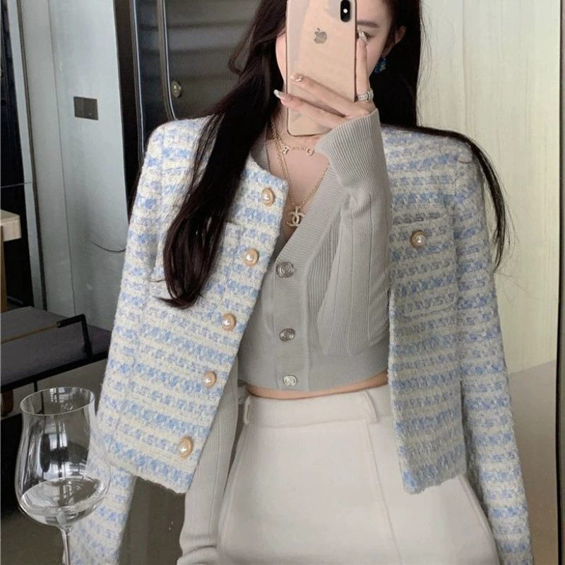 Осенью дизайн короткой куртки, стиль Chanel, 2023, французский стиль, свободный силуэт, городской стиль