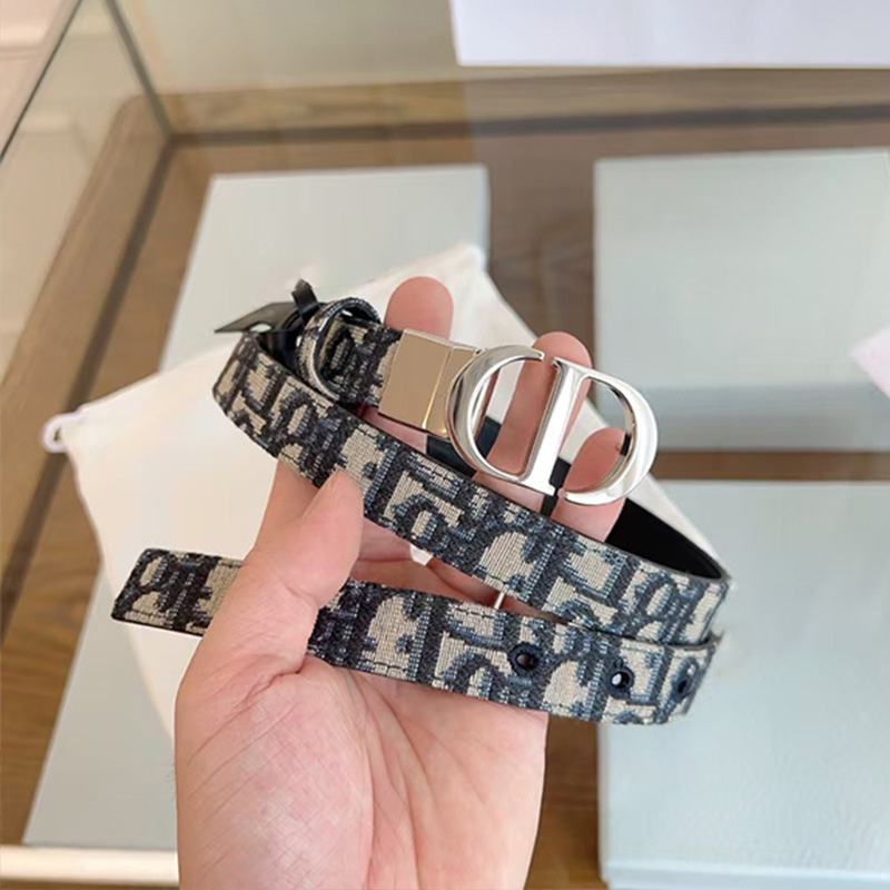 2cm double-sided rotating CD buckle thin belt for women with skirt…