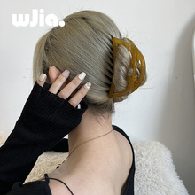WJia韓國簡約超大號鏤空抓夾女氣質后腦勺發抓盤發頭飾品鯊魚夾子