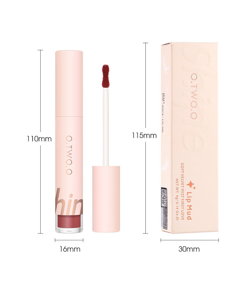 O.TWO. O soft cotton mist first love lip mud powder Blusher eye shadow can be used three times, velvet does not touch the cup and does not fade