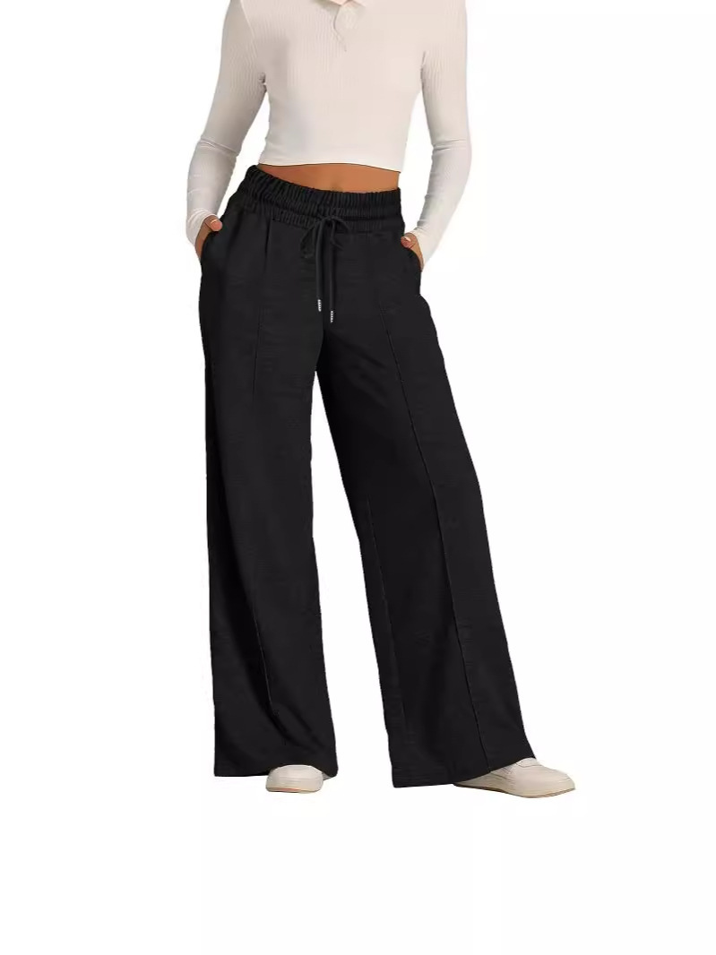 Cross-border Aliexpress Amazon cintura alta piernas anchas pantalones midline Sweatpants casual trooping pantalones deportivos mujeres