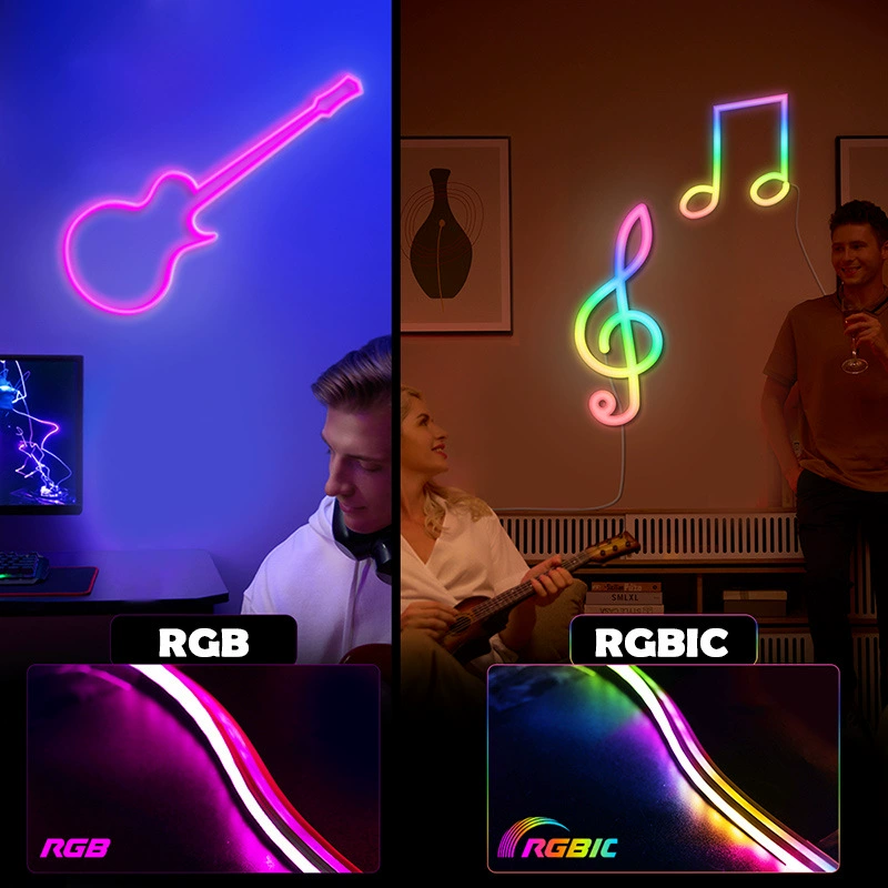 Набор неоновых светодиодных лент Fantasy, музыкальные LED-ленты, IP67 силиконовые неоновые ленты, DIY, Bluetooth, приложение