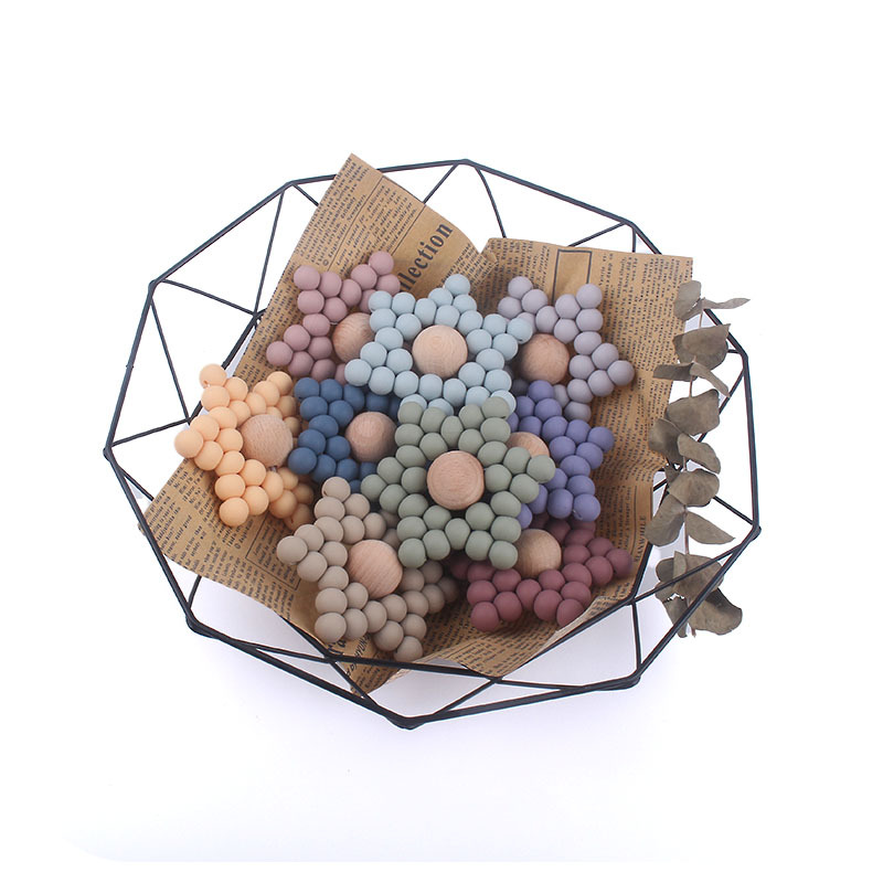 Creativo nuevo bebé suministros DIY cuentas de silicona hexagonal juguete teether bebé teether stick teether