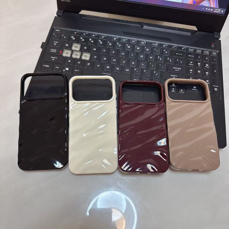 光面面板褶皱波浪17pro适用苹果16promax手机壳15/14手感素材壳7P|undefined