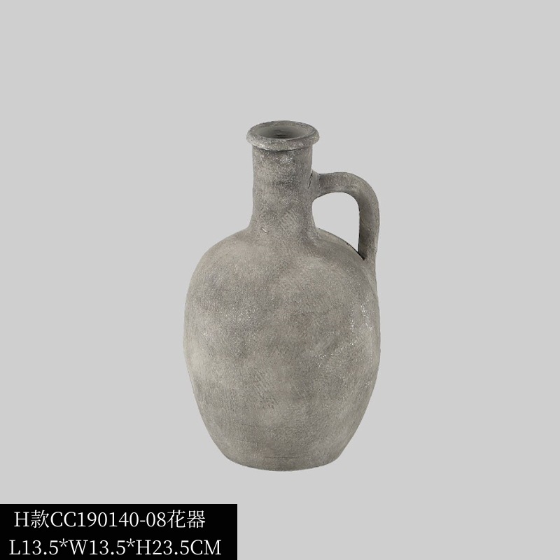 寂しい風のモランディ色の陶磁器の花瓶の家庭の見本の部屋の民宿の食卓の柔らかい服の乾いた花の器の装飾の置物