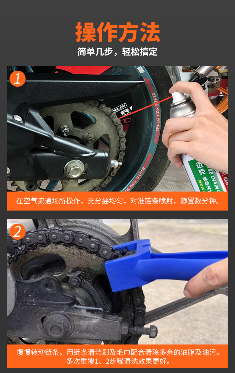 Mike's Bicycle Chain Cleaner Mountain Bike Chain Oil Stain Removal Cleaning Spray for Maintenance