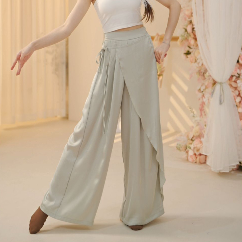Modern Dance Pants Practice Pants Women's Elegant Loose Wide-leg Pants Body-shaped Pants Chinese Dance Classical Dance Lace-up Pants