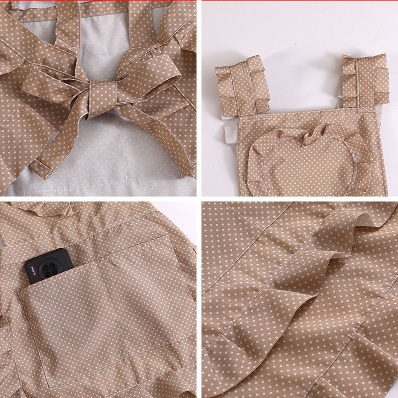 Nuevo delantal de cocina para el hogar cocina linda de las mujeres de moda antiincrustante transpirable resistente al desgaste trabajo cintura overoles