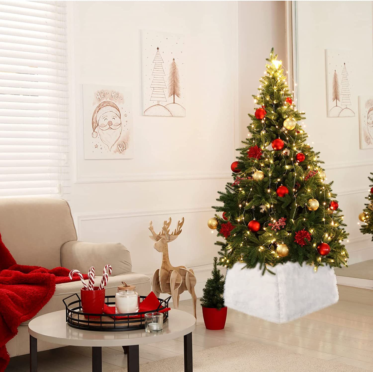 Transfronterizo nueva felpa árbol de Navidad decoración escena diseño apoyos árbol de Navidad base al por mayor