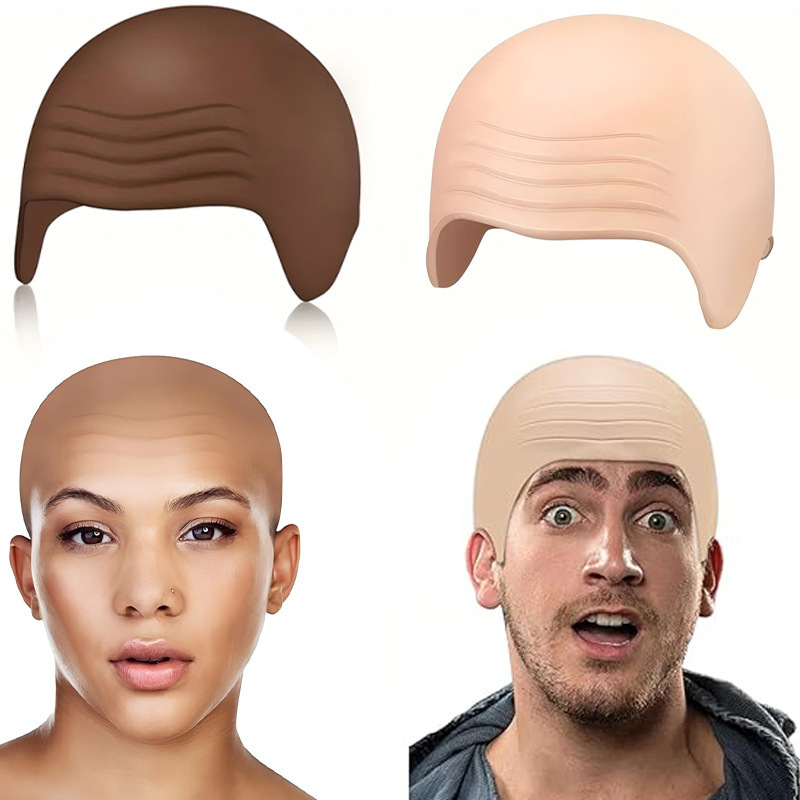 Simulated Scalp Wig Cosplay Monk Bald Minion Despicable Me Halloween Fake Scalp