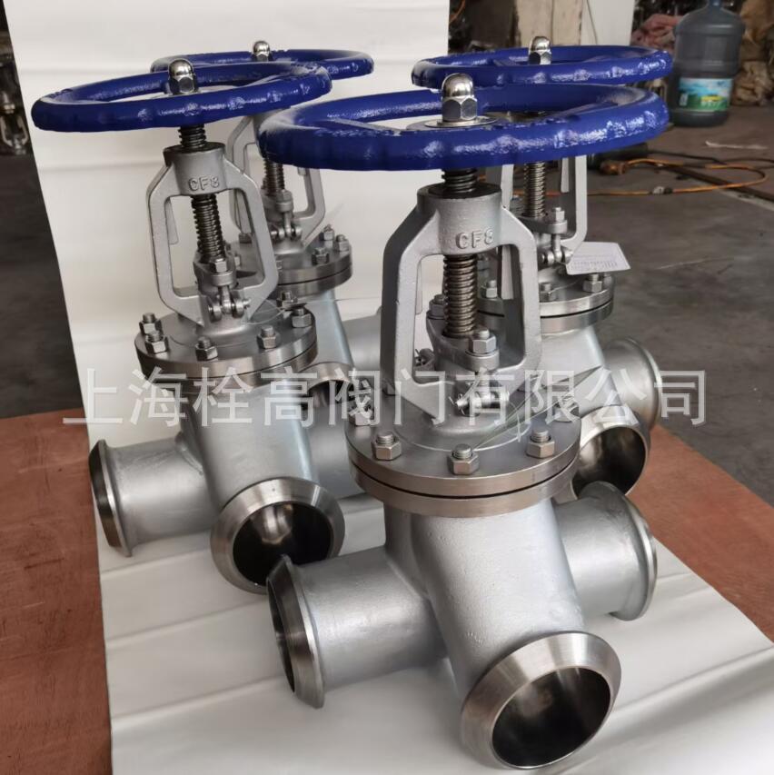 焊接不锈钢三通抗生素截止阀 J65W焊接抗生素不锈钢三通截止阀门