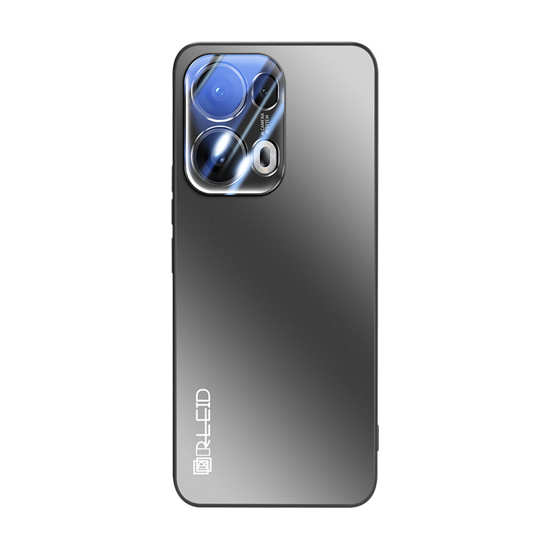 Aplicable OPPO Reno13Pro funda para teléfono con sensación de piel esmerilada con película para lente, funda protectora antihuellas dactilares