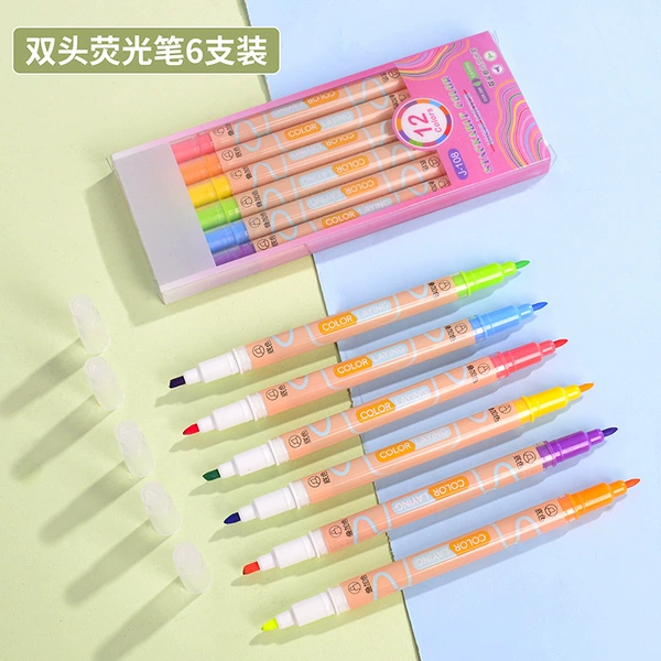 6 pieces of 12 colors (stackable color highlighters)