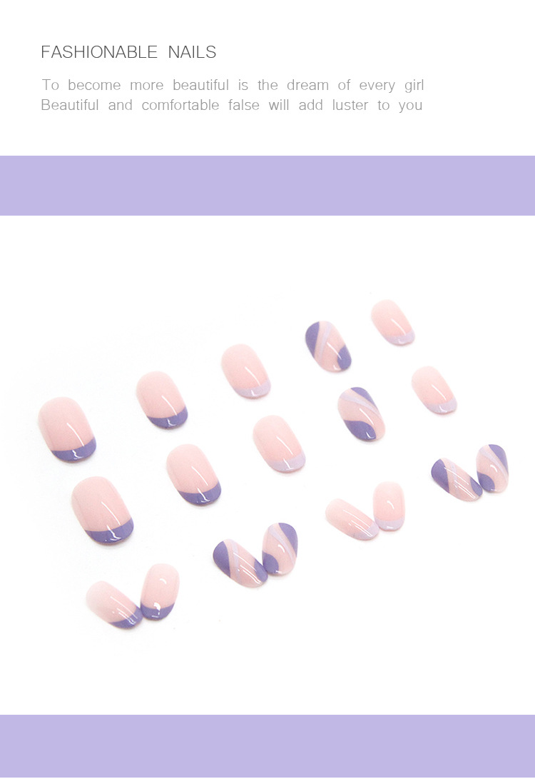Nail enhancement products, premium feel pink and purple ripple nail plates, nails_voghion.com