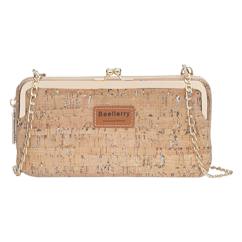 Baellerry Madera Suave nueva mujer multifuncional largo teléfono móvil bolsa de moda bolsa de mensajero impreso billetera