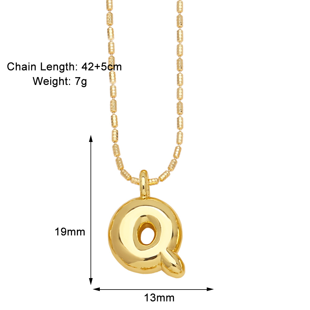 10g Weight Gold Plated Plating Material Pendant Necklace Classification 1 Piece Quantity Daily, Street Occasion Copper Material Letter Pattern Unisex Gender Simple Style Style Copper Gold Plated Simple Style Letter Pendant Necklace 18