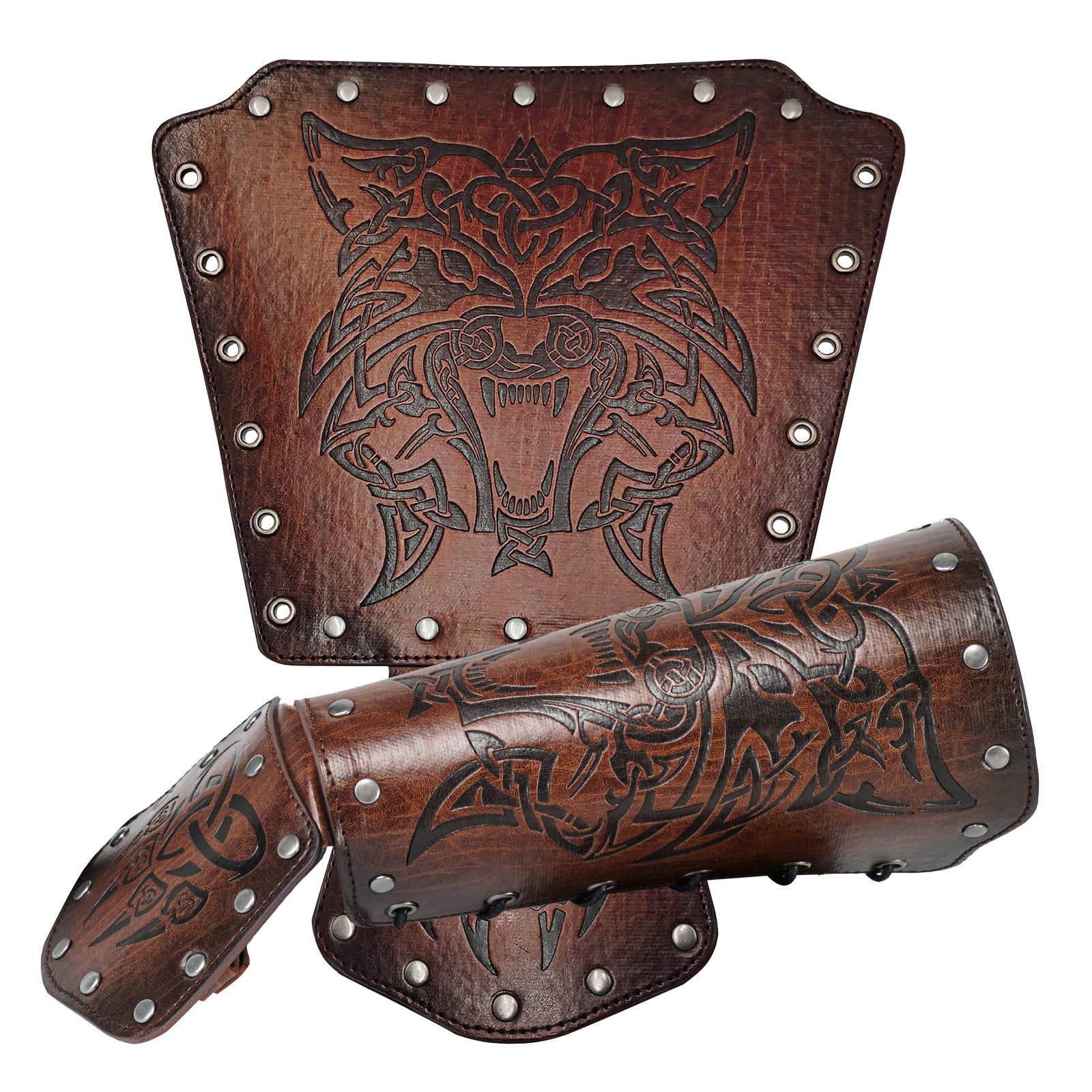 Northern Europe Vikings style Embossed Langtou Wristband the medieval times knight style Hand guard COSPLAY Stage props