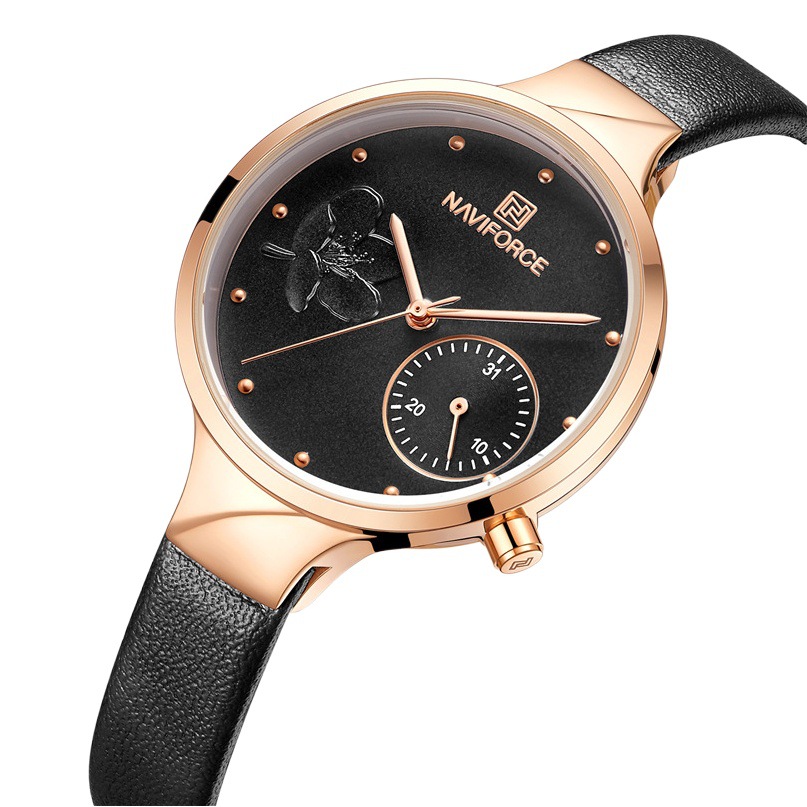 NAVIFORCE Lingxiang 5001 reloj de mujer estudiante coreano simple impermeable calendario reloj de cuarzo reloj de personalidad