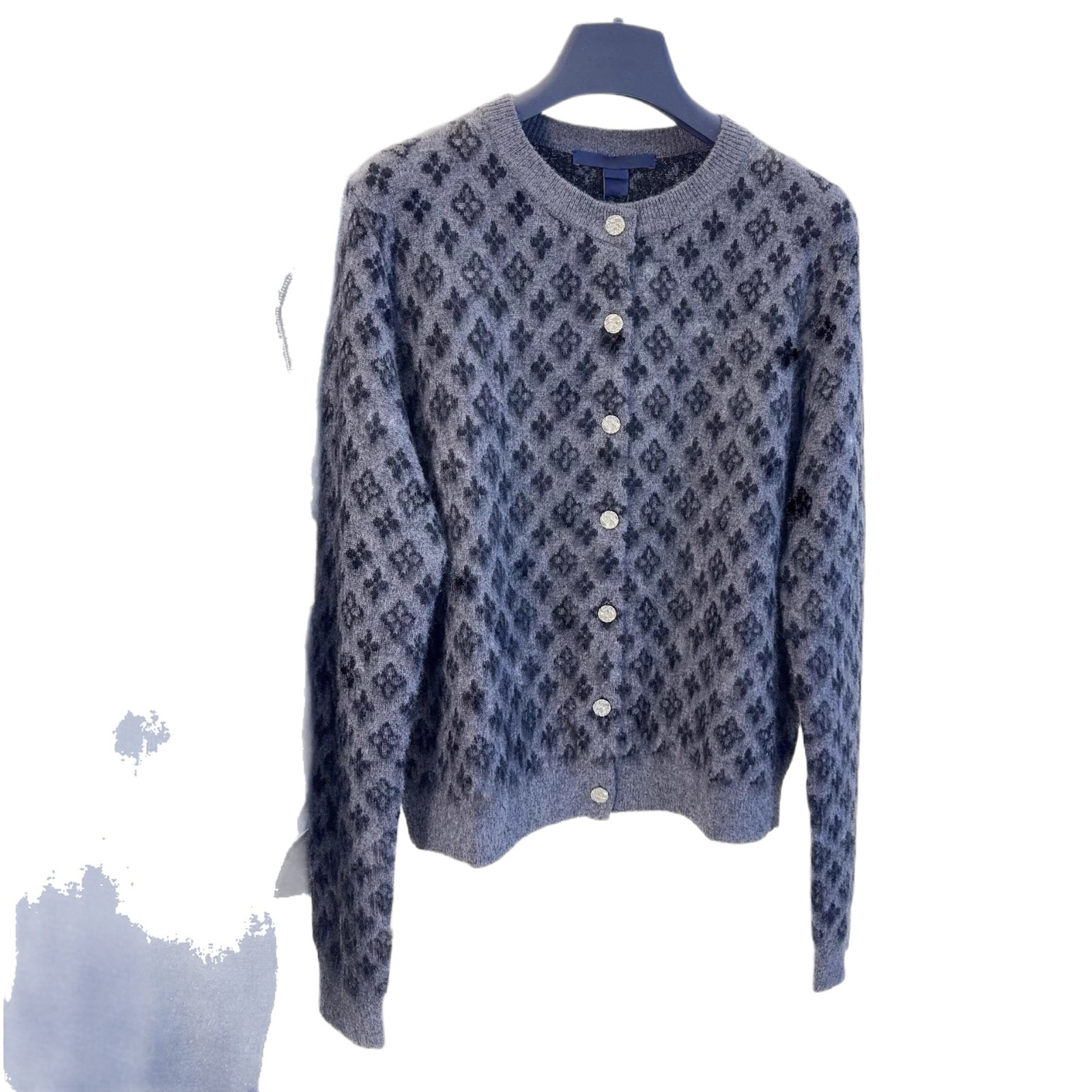Non-Market Goods~Shenzhen Nanyou High-End Women's Clothing European Style Letter Full Print Old Flower Wool Round Neck_voghion.com