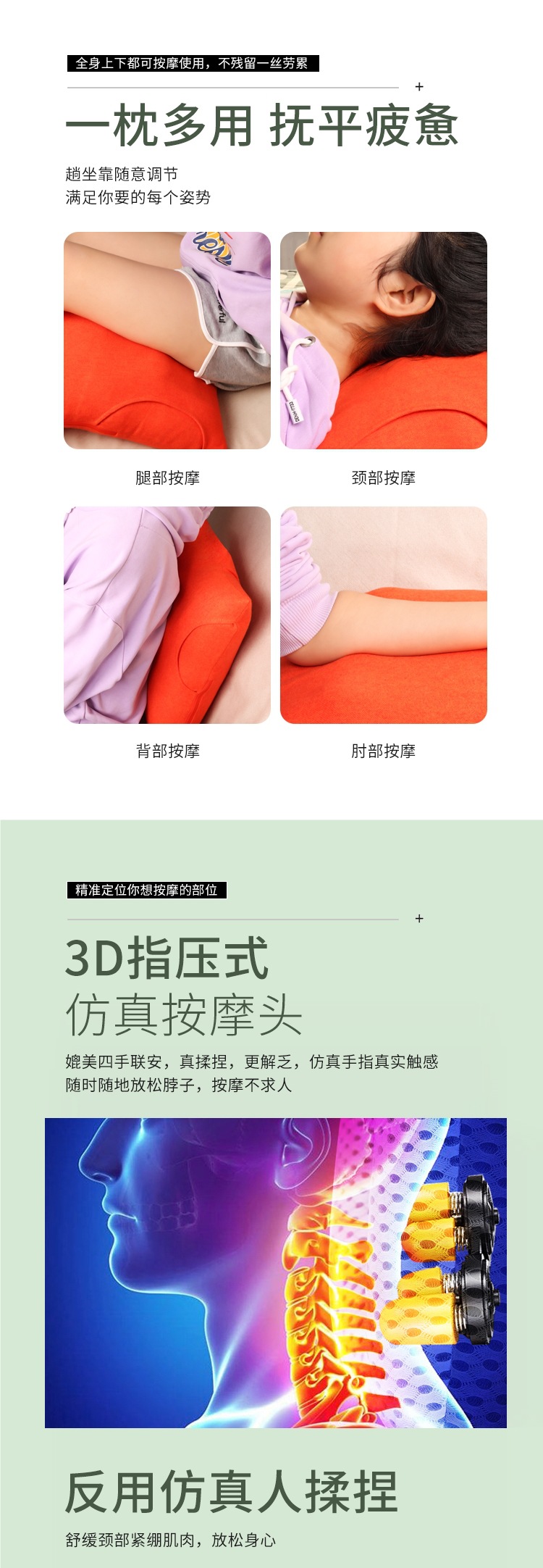 4S Store Same Style Genuine Massage Cushion Pillow Car Office Home Waist Massager Cervical Spine Back Others