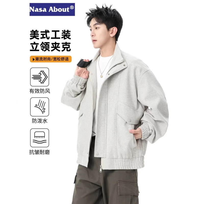 Nasa American-Style Trendy Workwear Jacket for Men, Spring and Autumn 2026 New Model, Cool and Stylish Loose Casual Jacket for Teenagers Nasa American-Style Trendy Workwear Jacket for Men, Spring and Autumn 2026 New Model, Cool and Stylish Loose Casual Jacket for Teenagers