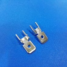 6.3H型插片 250定位两脚插片0.8厚PCB焊板防倒线路板铜端子