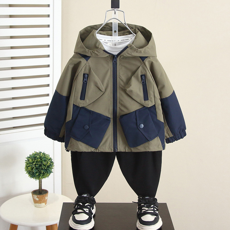 6184 ropa para niños chaqueta casual de otoño 2025 primavera y otoño nuevo estilo niño guapo chaqueta de calle frita ropa de otoño para bebés